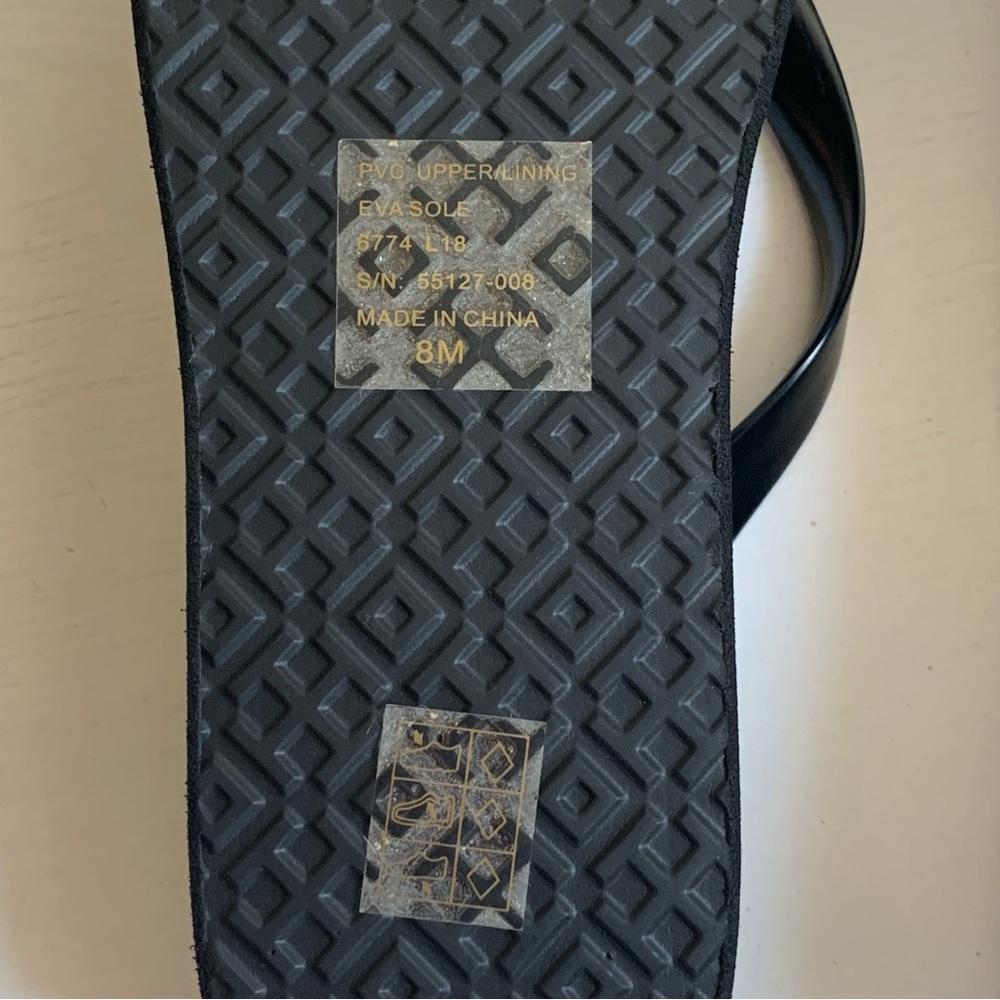 Tory Burch Emory Women's Black Platform Flip Flop Sandals Size 8 - Picture 9 of 9